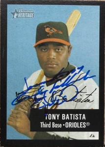 Tony Batista Autographed 2003 Bowman Heritage - Facsimile Signature #97 Baltimore Orioles Card