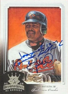 Tony Batista Autographed 2003 Donruss Diamond Kings #8 Baltimore Orioles Card