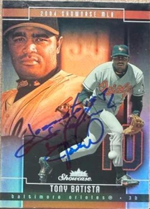 Tony Batista Autographed 2004 Fleer Showcase #53 Baltimore Orioles Card