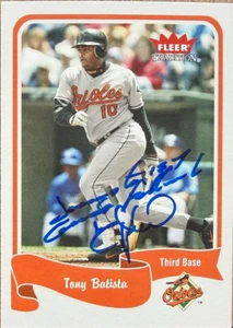 Tony Batista Autographed 2004 Fleer Tradition #338 Baltimore Orioles Card