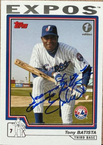 Tony Batista Autographed 2004 Topps 1st Edition #506 Montreal Expos Card