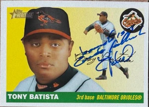 Tony Batista Autographed 2004 Topps Heritage #323 Baltimore Orioles Card