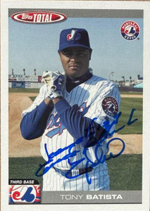 Tony Batista Autographed 2004 Topps Total #16 Montreal Expos Card