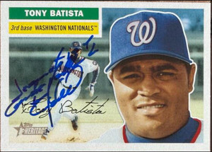 Tony Batista Autographed 2005 Topps Heritage #435 SP Washington Nationals Card