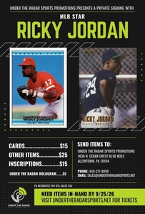 Ricky Jordan Autograph Baseball Cards   
