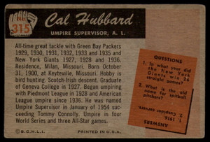 1955 Bowman #315 Cal Hubbard UMP VG  