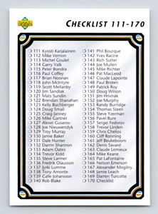 1992-93 Upper Deck #170 Checklist 111-220 NM-MT  