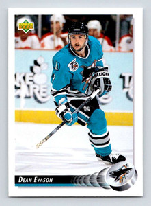 1992-93 Upper Deck #281 Dean Evason NM-MT  San Jose Sharks 