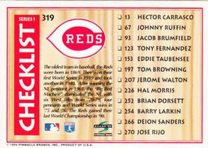 1995 Score Gold Rush #319 Team Checklists NM-MT  California Angels/Cincinnati Reds 