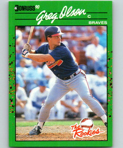 1990 Donruss Rookies #46 Greg Olson VG RC Rookie Atlanta Braves 