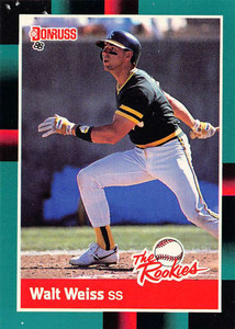 1988 Donruss Rookies #18 Walt Weiss VG RC Rookie Oakland Athletics 