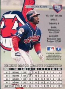 1995 Donruss #237 Wayne Kirby VG Cleveland Indians 
