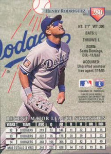 1995 Donruss #280 Henry Rodriguez VG Los Angeles Dodgers 