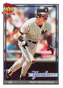 1991 Topps #100b Don Mattingly COR VG New York Yankees 
