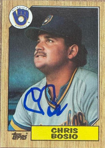 Chris Bosio Autographed 1987 Topps #448 Milwaukee Brewers Card