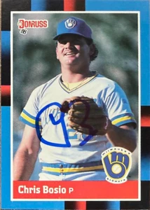 Chris Bosio Autographed 1988 Donruss #117 Milwaukee Brewers Card