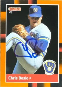Chris Bosio Autographed 1988 Donruss Baseball's Best #295 Milwaukee Brewers Card