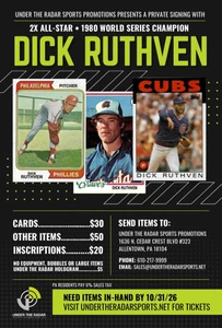 Dick Ruthven Autograph Baseball Cards