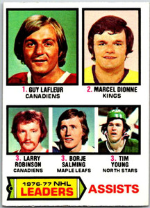 1977-78 Topps #2 Guy LaFleur/Marcel Dionne/Larry Robinson/Borje Salming/Tim Young LL VG  Montreal Canadiens/Los Angeles 