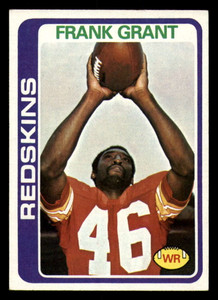 1978 Topps #91 Frank Grant VG  Washington Redskins 