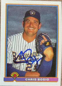 Chris Bosio Autographed 1991 Bowman #43 Milwaukee Brewers Card