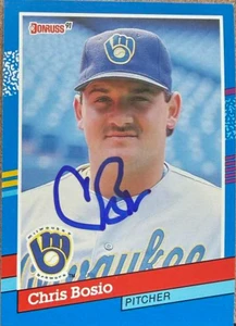 Chris Bosio Autographed 1991 Donruss #160 Milwaukee Brewers Card
