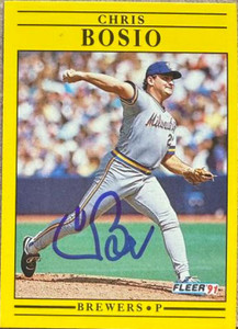 Chris Bosio Autographed 1991 Fleer #576 Milwaukee Brewers Card