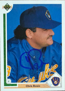 Chris Bosio Autographed 1991 Upper Deck #529 Milwaukee Brewers Card