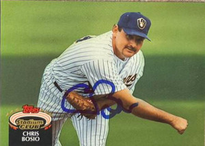 Chris Bosio Autographed 1992 Stadium Club #578 Milwaukee Brewers Card