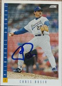 Chris Bosio Autographed 1993 Score #616 Milwaukee Brewers Card