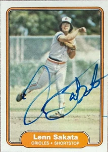 Lenn Sakata Autographed 1982 Fleer #178 Baltimore Orioles Card