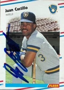 Juan Castillo Autographed 1988 Fleer #159 Milwaukee Brewers Card