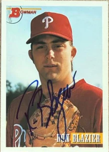 Ron Blazier Autographed 1993 Bowman #244 Philadelphia Phillies Card