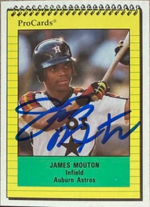 James Mouton Autographed 1991 ProCards #4282 Auburn Astros Card