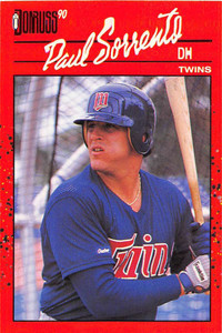 1990 Donruss #626 Paul Sorrento DP NM-MT RC Rookie Minnesota Twins 