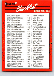 1990 Donruss #700a Checklist NM-MT Various 