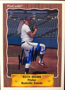 Keith Brown Autographed 1990 Nashville Sounds Pro Cards #224