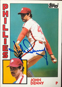 John Denny Autographed 1984 Topps Tiffany #17