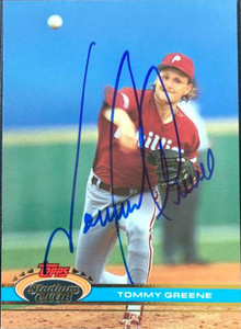 Tommy Greene Autographed 1991 Stadium Club #549