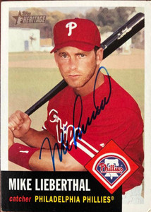 Mike Lieberthal Autographed 2002 Topps Heritage #288