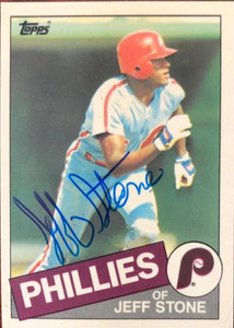 Jeff Stone Autographed 1985 Topps Tiffany #476 Philadelphia Phillies Card