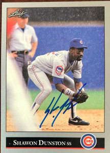 Shawon Dunston Autographed 1992 Leaf #249