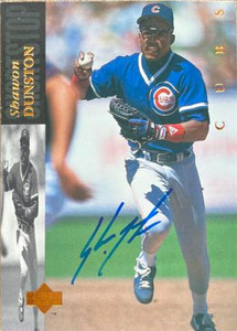 Shawon Dunston autographed Baseball Card (Chicago Cubs) 1992 Upper Deck 714