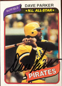 SOLD 14787 Dave Parker Autographed 1980 Topps #310