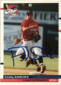 Freddy Sanchez Autographed 2001 Lowell Spinners Team Issued #NNO