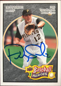 Freddy Sanchez Autographed 2008 Upper Deck Baseball Heroes Black #140