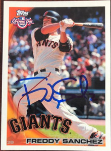 SOLD 14834 Freddy Sanchez Autographed 2010 Topps Opening Day #60