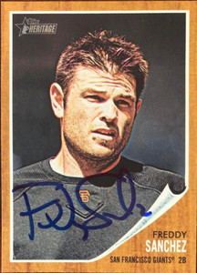 SOLD 14841 Freddy Sanchez Autographed 2011 Topps Heritage #188