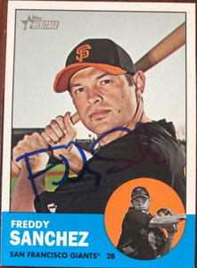 Freddy Sanchez Autographed 2012 Topps Heritage #185