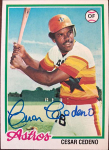 Cesar Cedeno Autographed 1978 Topps #650 Houston Astros Card 